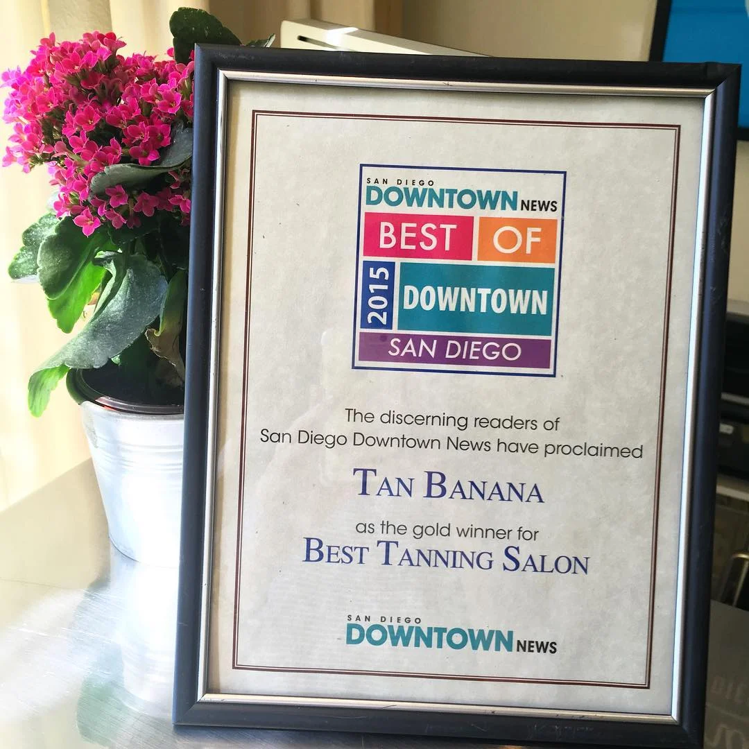 OMG you guys!! It's official, we are The Best Tanning Salon in Downtown San Diego! I am beyond excited and grateful for all of your love and support! 💛🍌☀️