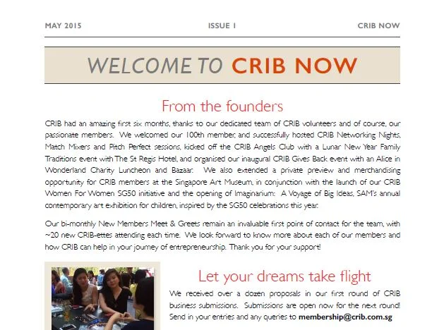 CRIB NEWSLETTER #1