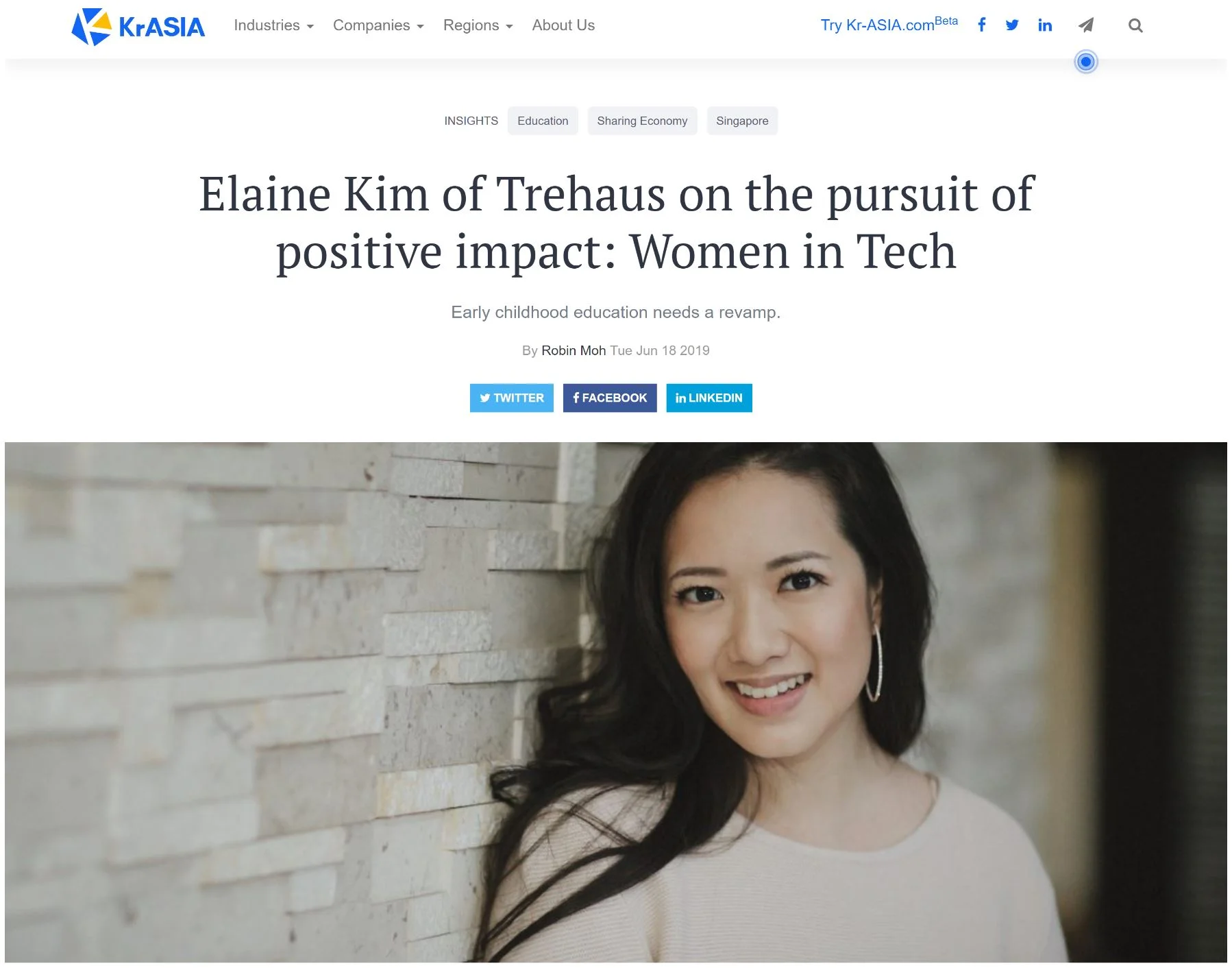 Elaine Kim of Trehaus on the pursuit of positive impact: Women in Tech
