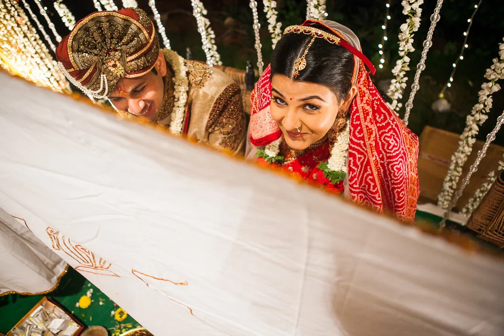 Perfect shot of the newly weds