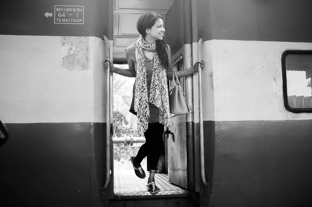 Travelling overnight from Bangalore to Goa for the Wedding. Kritika steps down at the Madgaon Railway station.