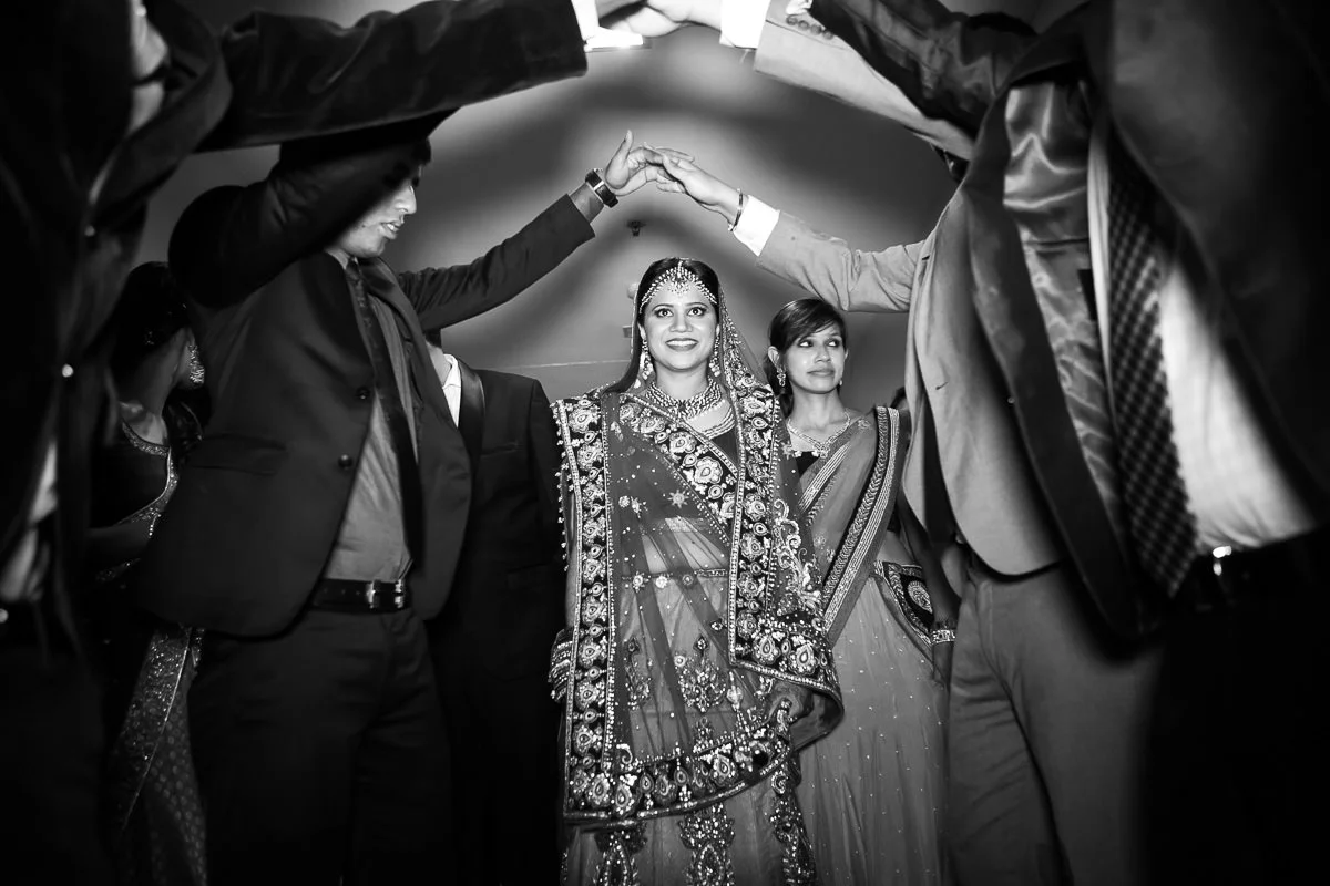 Kritika being escorted by her brothers and cousins.