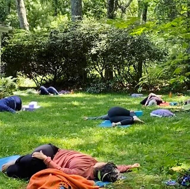 Summer Solstice Yoga this weekend! ☀️ Last weekend's experiment of yoga outside in my yard while maintaining physical distance was a wonderful success! It was SO lovely to meet in person and practice in community. People felt comfortable with the spa