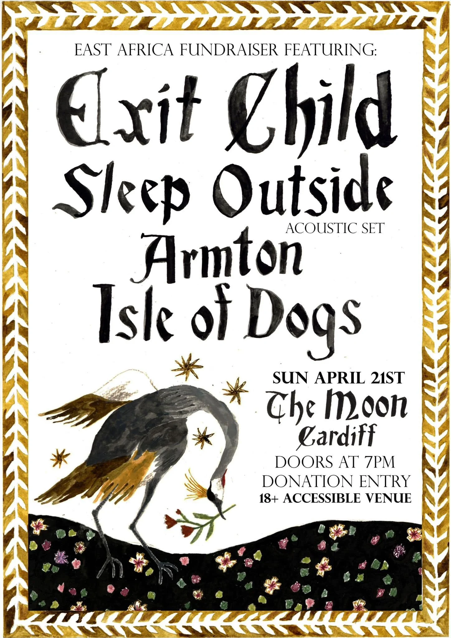 EAST AFRICA FUNDRAISER: EXIT CHILD, SLEEP OUTSIDE (ACOUSTIC), ARMTON, ISLE OF DOGS