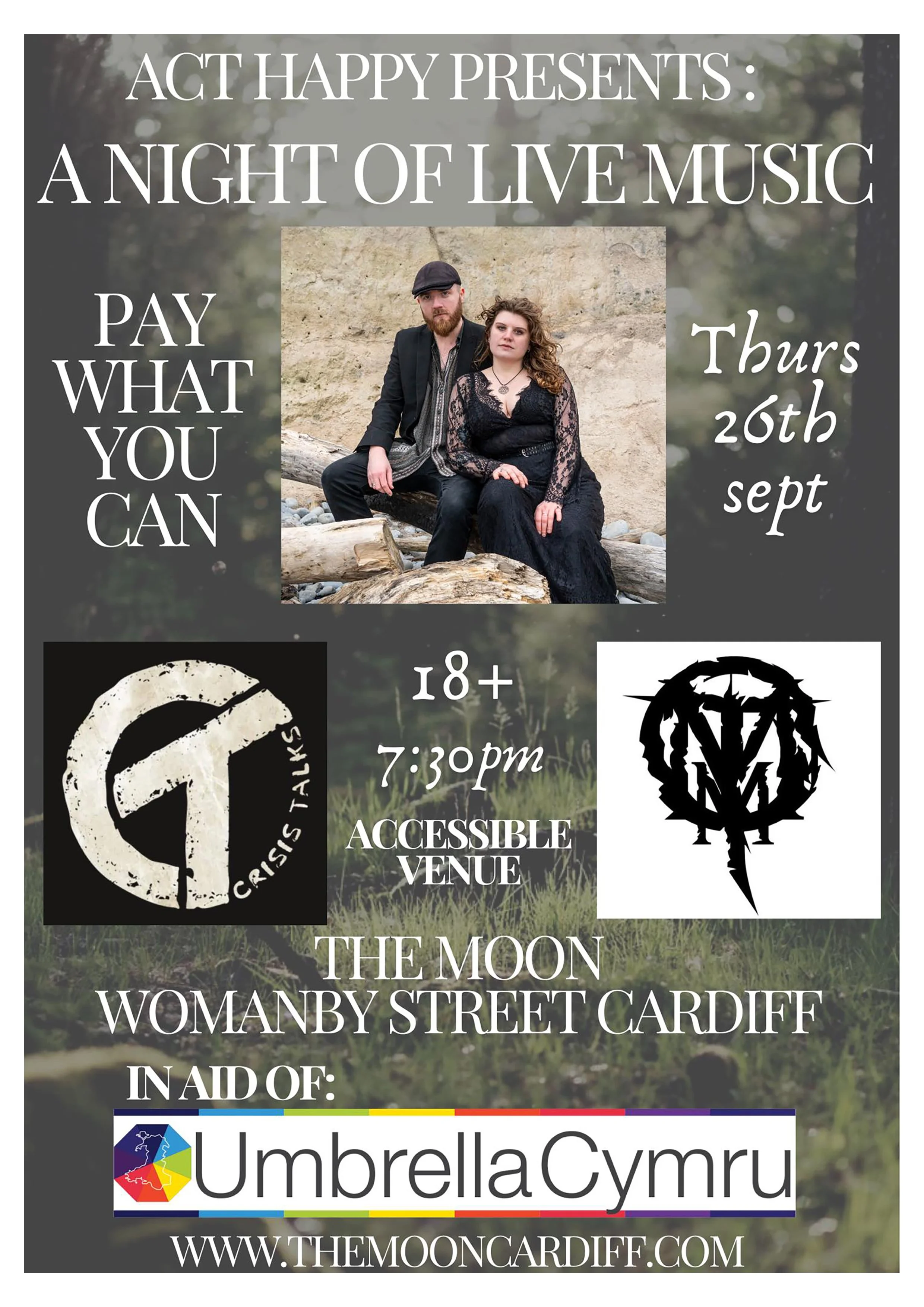 UMBRELLA FUNDRAISER: OUR MOTHER THE MOUNTAIN, ACT HAPPY, CRISIS TALKS