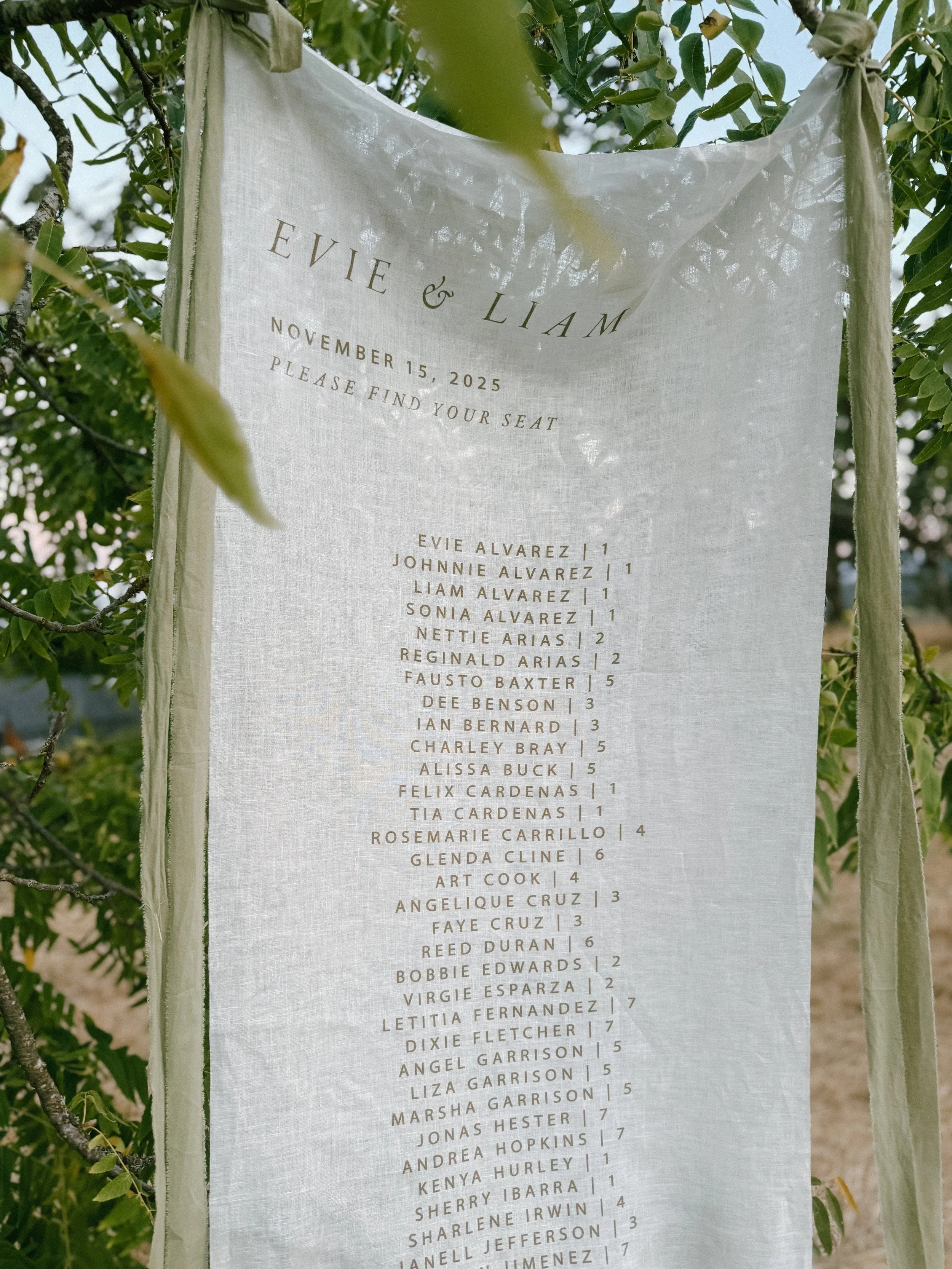 ARIA | SEATING CHART