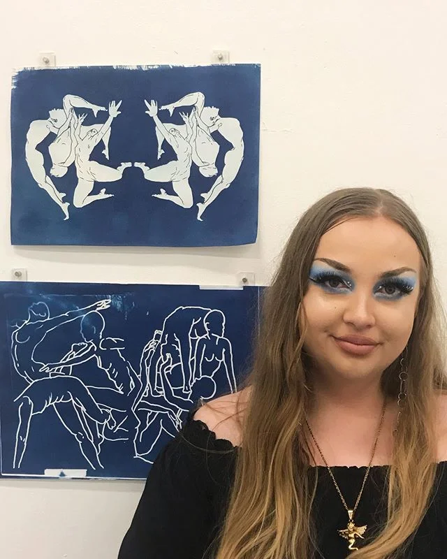 Last week I finally had my grad show over at @nas_au, thanks to everyone who came out and had a look at the works. 💎🖼🎉 #art #sydneyartist #nationalartschool #makeup #cyanotype
