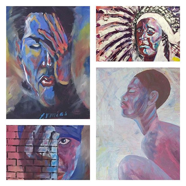Ermias Tsadik's beautiful works were hanging for sale at our exhibition on Friday, but Ermias couldn't be there... because he and his wife were expecting a baby that day!!!! I wanted to send out a HUGE congratulations to the Tsadik family. Here's hop