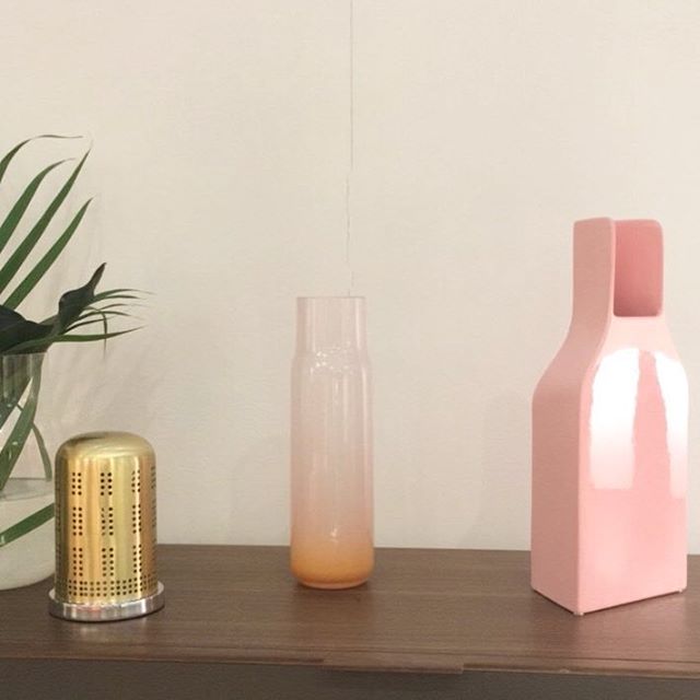 Just a lovely selection of vessels sat on a shelf in the @ligneroset_fr stand at @maisonetobjet. I'm such a sucker these colour combos 😍 .
.
.
.
.
.
#pink #peach #gold #greenery #vessels #homewares #curation #spotted