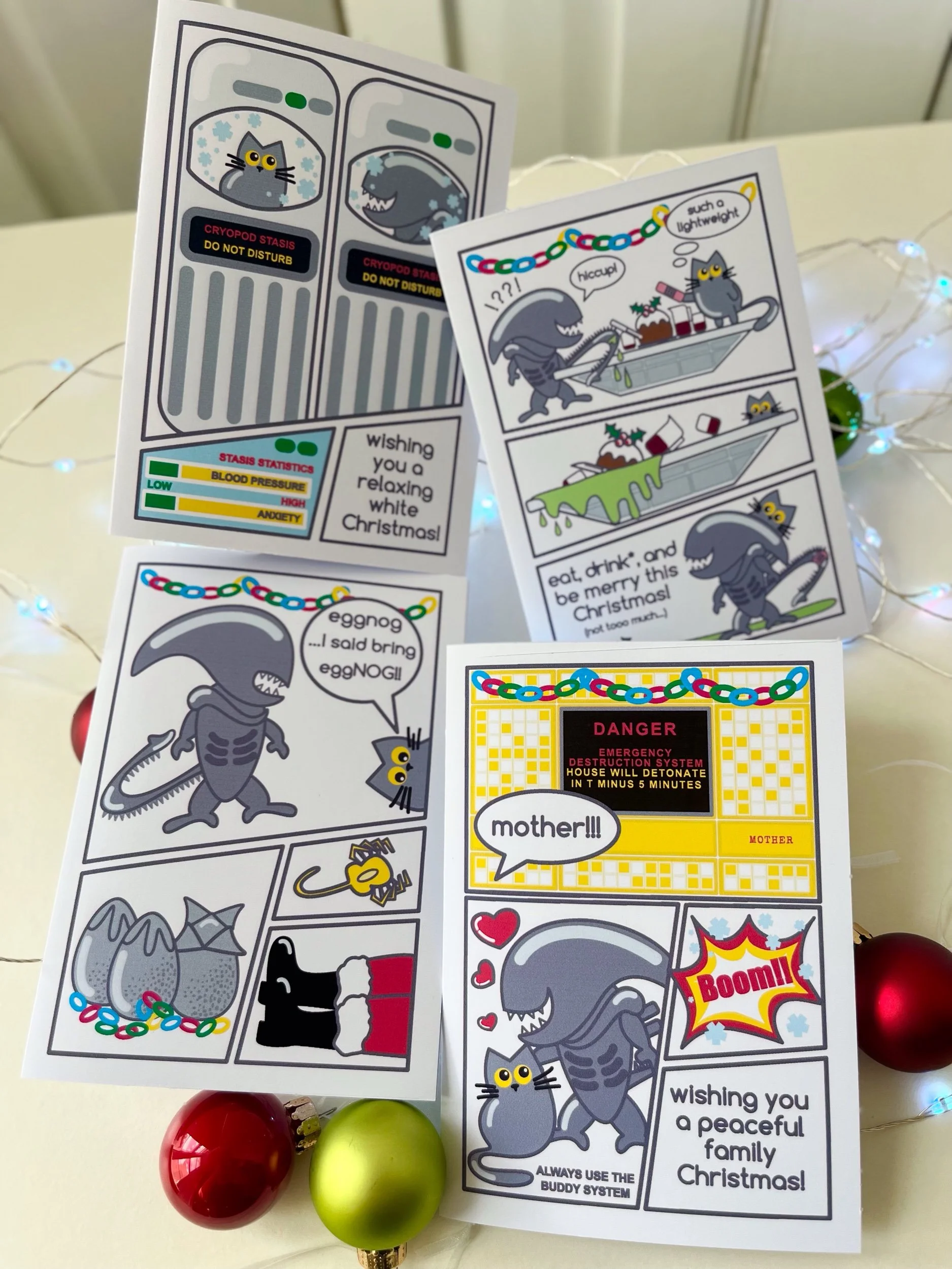 Christmas Ziggy & Xeno cards