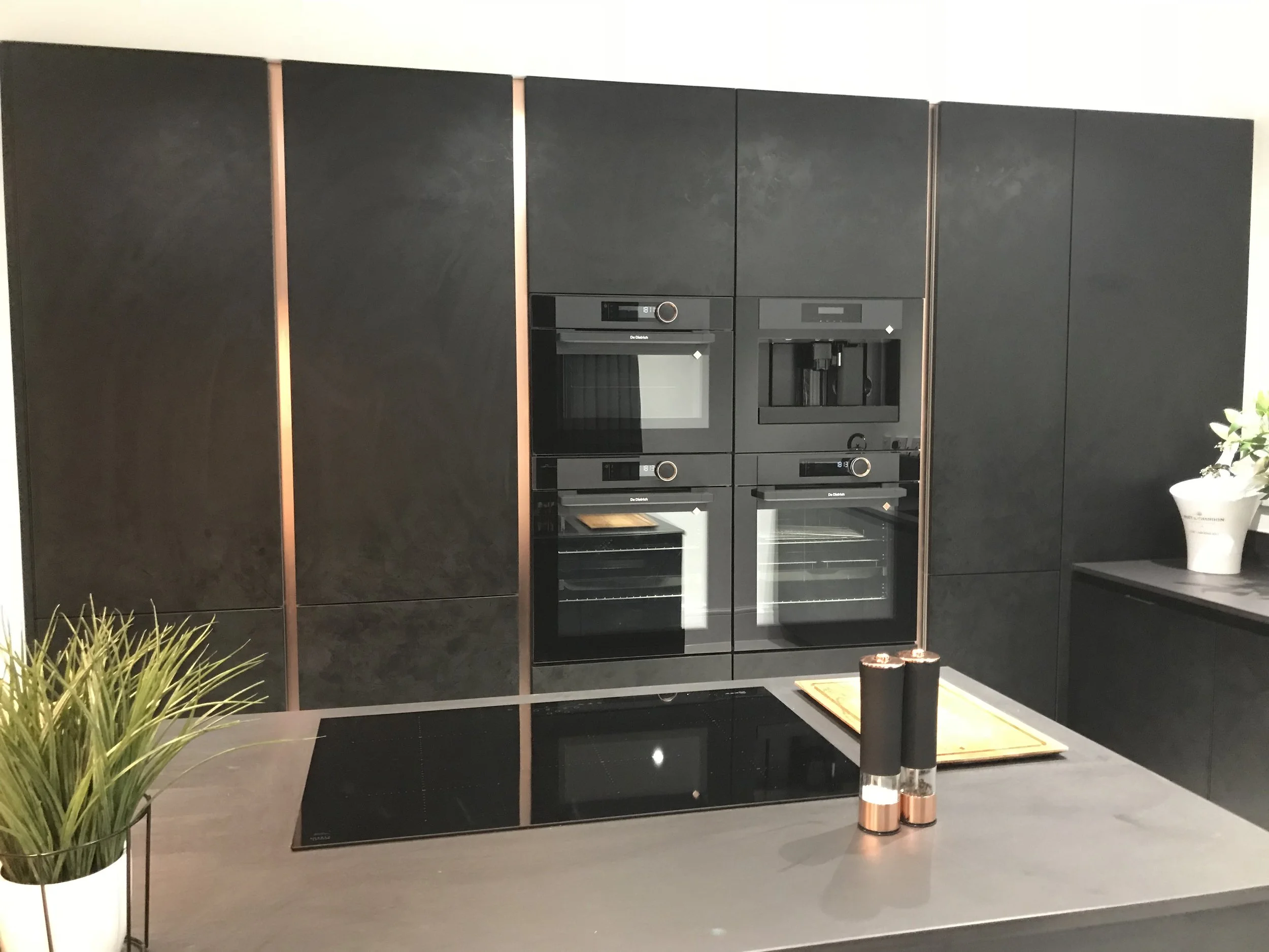 Stunning black and copper kitchen