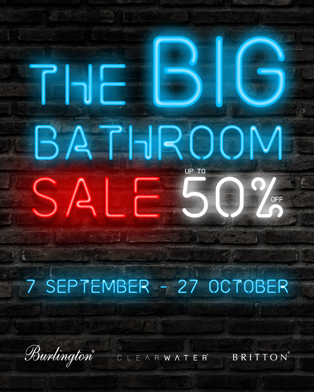 Up to 50% Sale on Burlington, Britton and Clearwater bathrooms