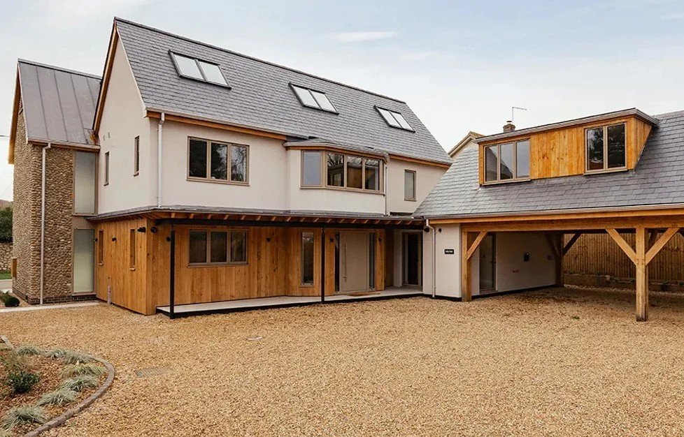 Outside of luxury renovation and extension in Norfolk