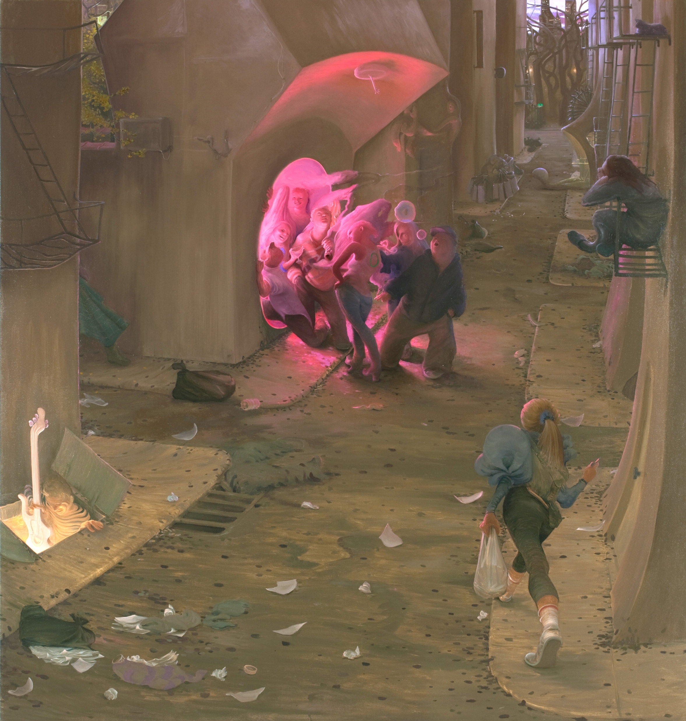 Inka Essenhigh , Lower East Side, 2009 Oil on canvas, 177,8 x 188 cm Private Collection, The Netherlands
