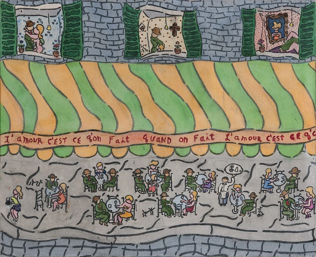 William N. Copley , L'amour c'est ce qu'on fait , 1993 Acrylic on canvas, 132 x 162,5 cm