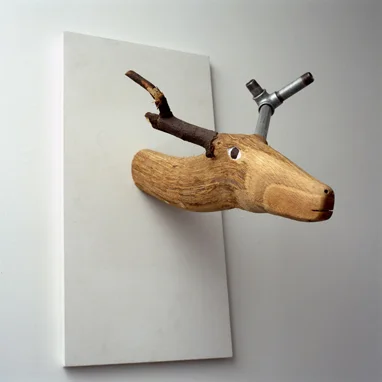 Jimmie Durham , Direct From the German Forest , 2006 Wood, metal, glass, canvas, 70 x 35 x 65 cm Private Collection, The Netherlands