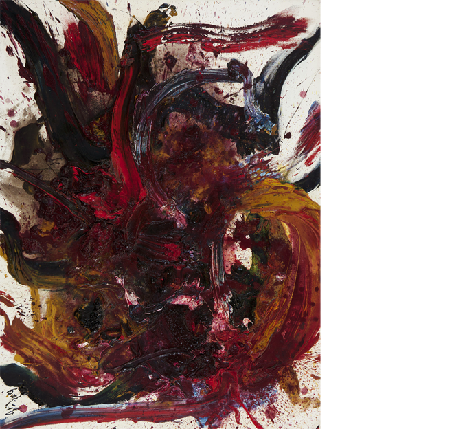 Kazuo Shiraga / Sakuhin, BB 45, 1962 / Oil on canvas / 130 x 97 cm