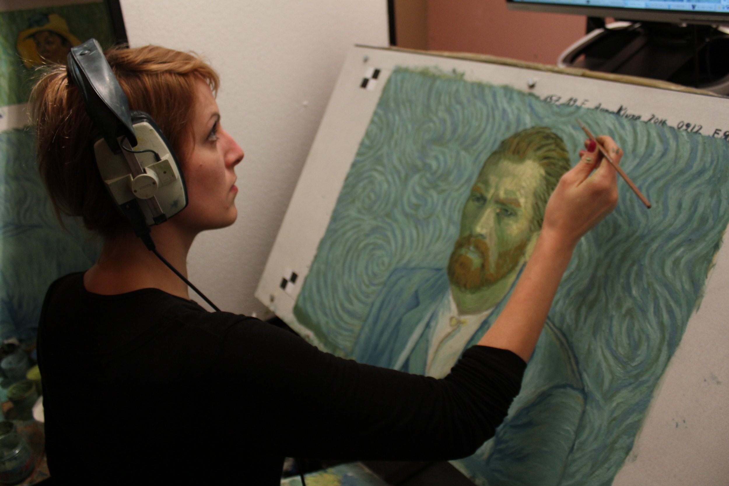  Behind the scenes images of the painting animators behind the award-winning film,  Loving Vincent  - courtesy of BreakThru Films 