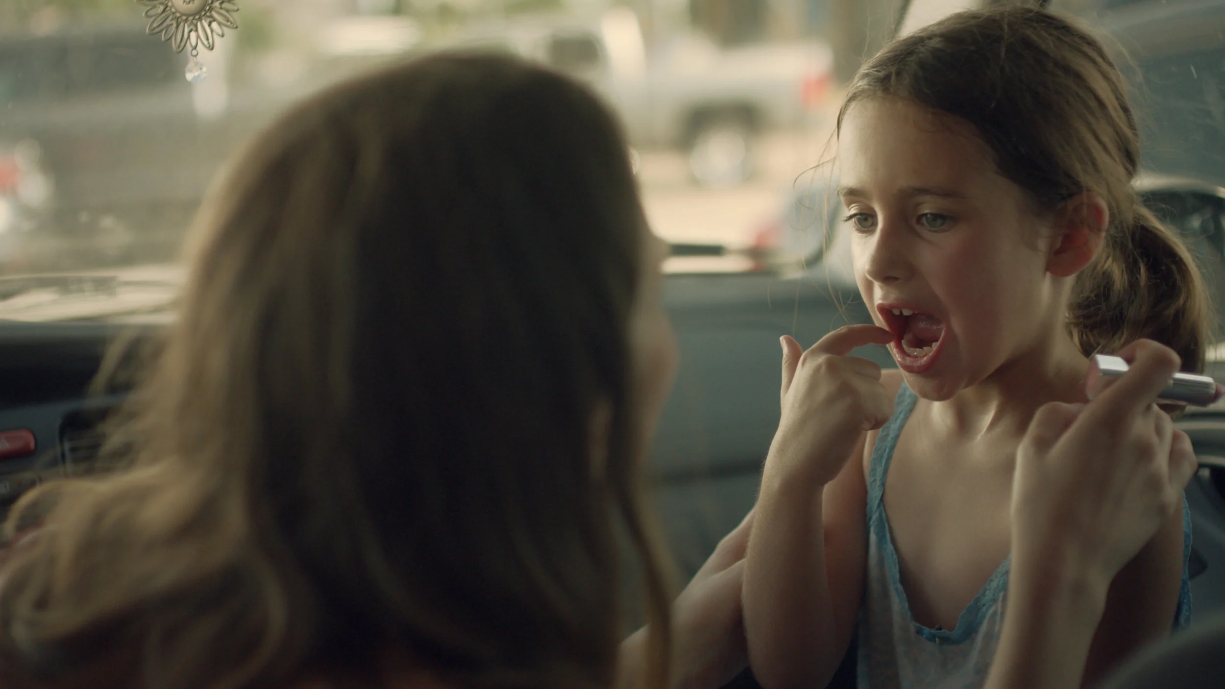 L-R Celine Held as the Mother acting alongside Caroline Falk as Caroline in Caroline (2018) - courtesy of ELO films
