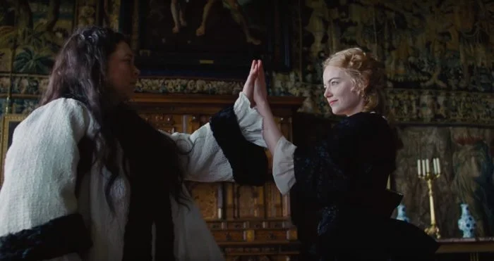 The Favourite (2018) feat. Emma Stone as Abigail and Olivia Coleman as Queen Ann - courtesy of Fox Searchlight Pictures