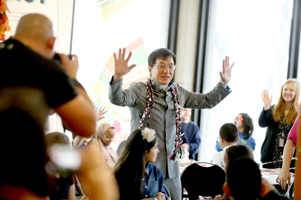Jackie Chan at the opening of Jackie Chan: Green Hero exhibition, Leonardo Museum, Salt Lake City Utah