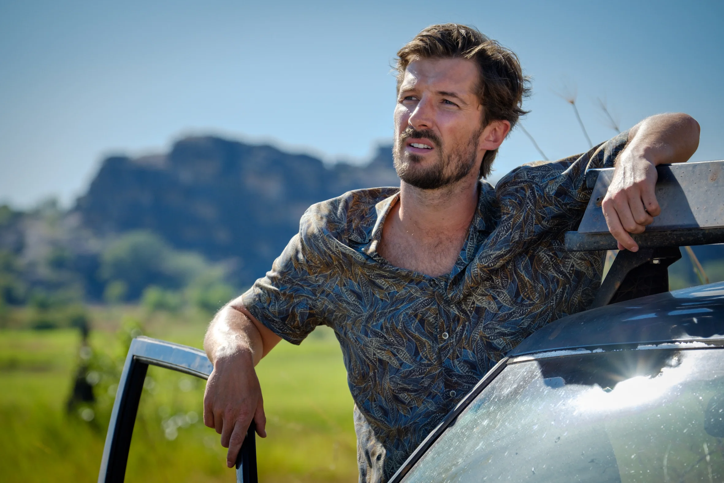 Top End Wedding (2019) Ned Pelton(Gwilym Lee) in Kakadu National Park - Courtesy of Goalpost Pictures