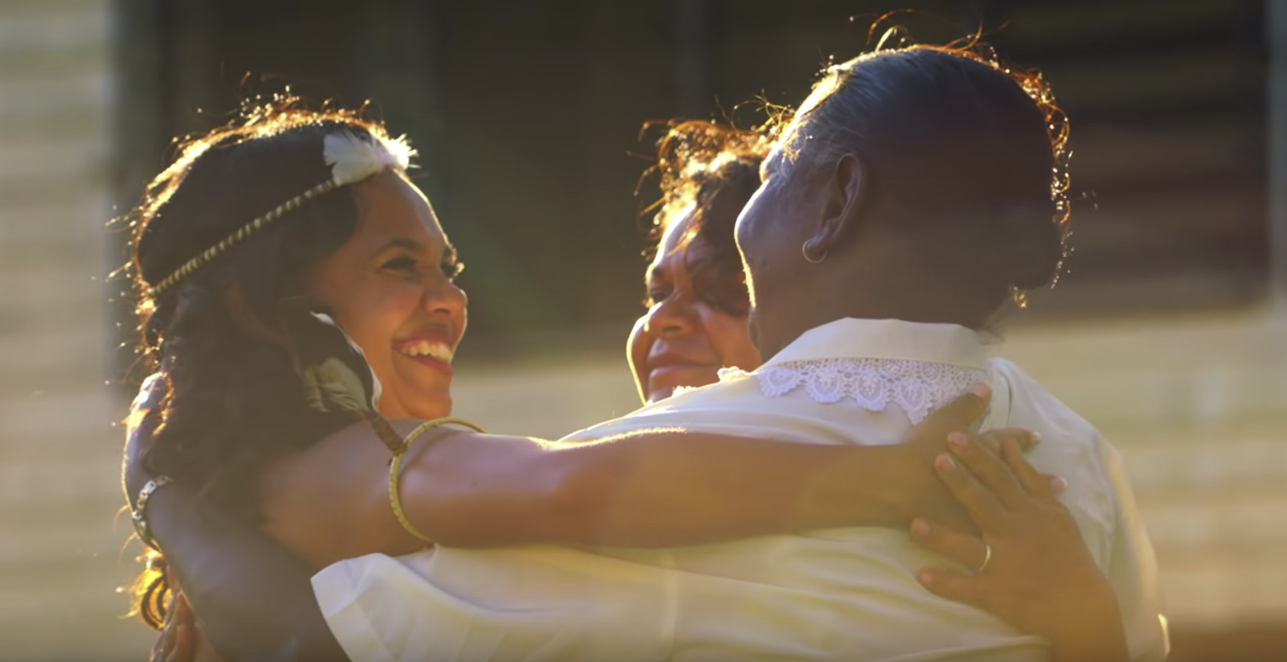 Top End Wedding (2019) L-R Miranda Tapsell (Lauren Ford), Ursula Yovich (Daffy Ford) & Lynette Marie Johnson (Eugenia) - Courtesy of GoalPost Pictures.
