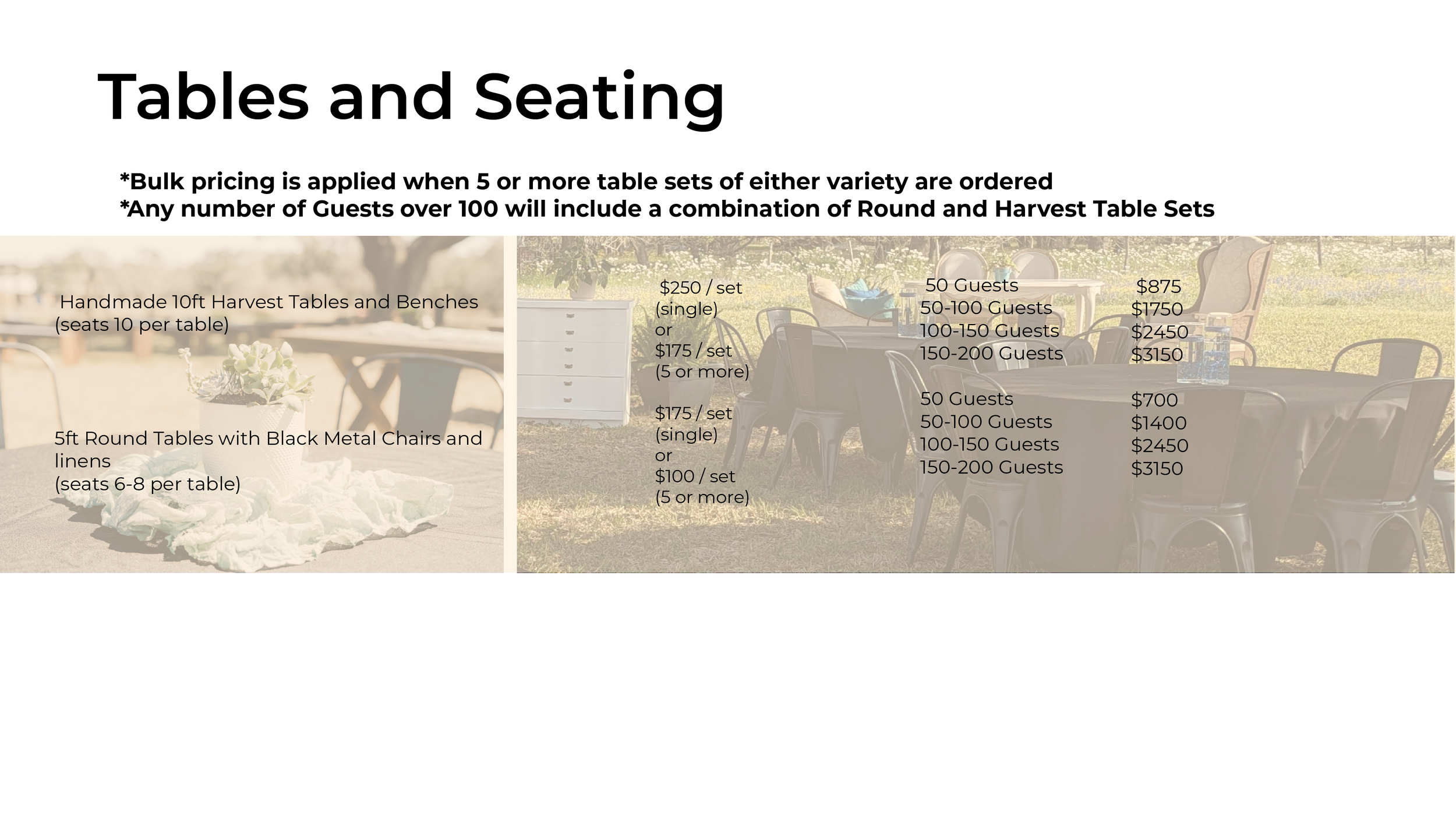 Tables and Seating