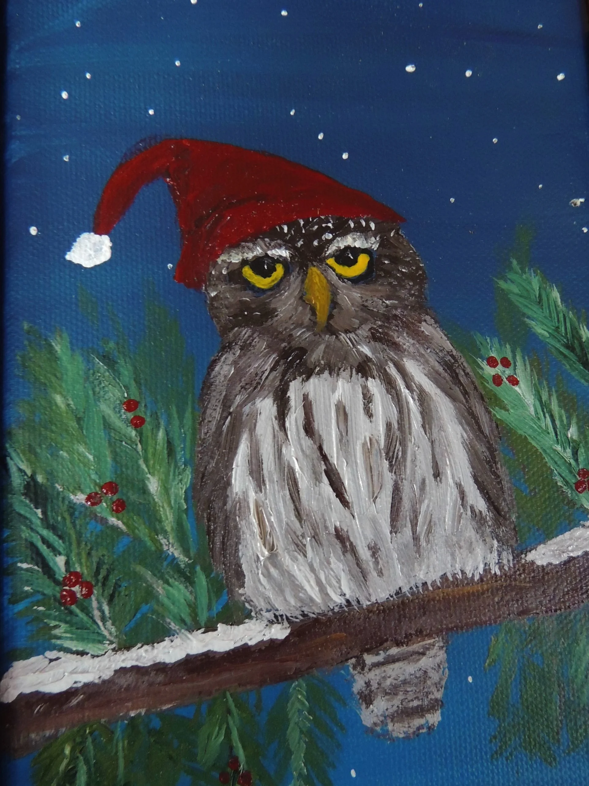 Sleepy Christmas Owl 