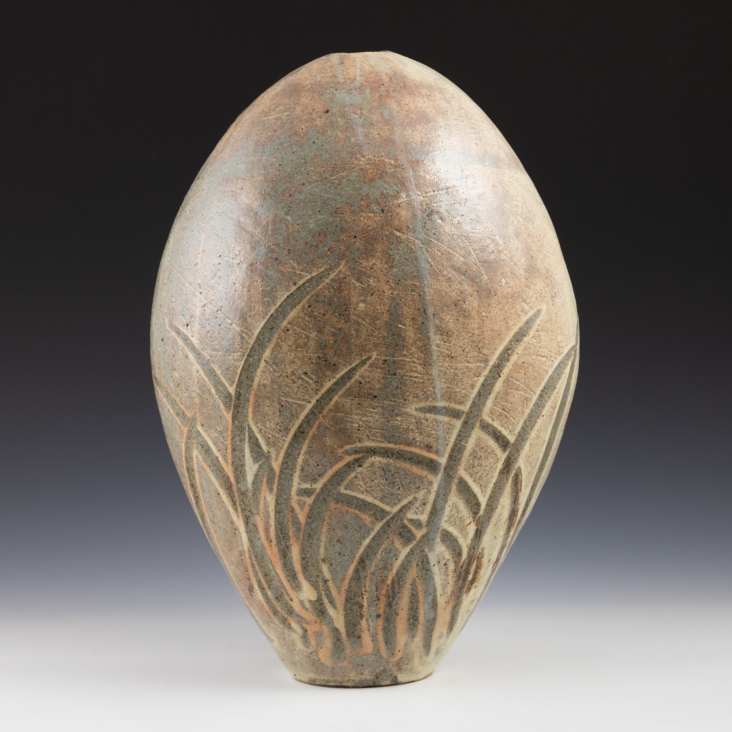 Josh Copus, Wood fired	Vessel, 17" x 11" x 7"