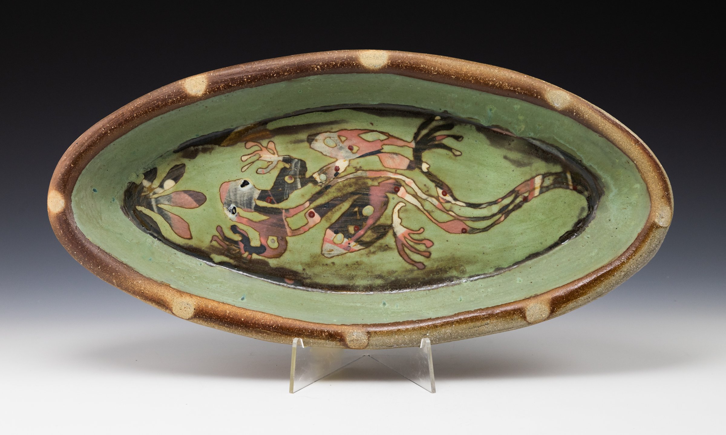 Ken Sedberry, Oval Frog platter, 2" x 19" x 9.25"