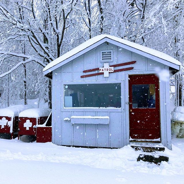 This humble patrol shack is weathering Snowvember just fine. Many trees did not. #skivt