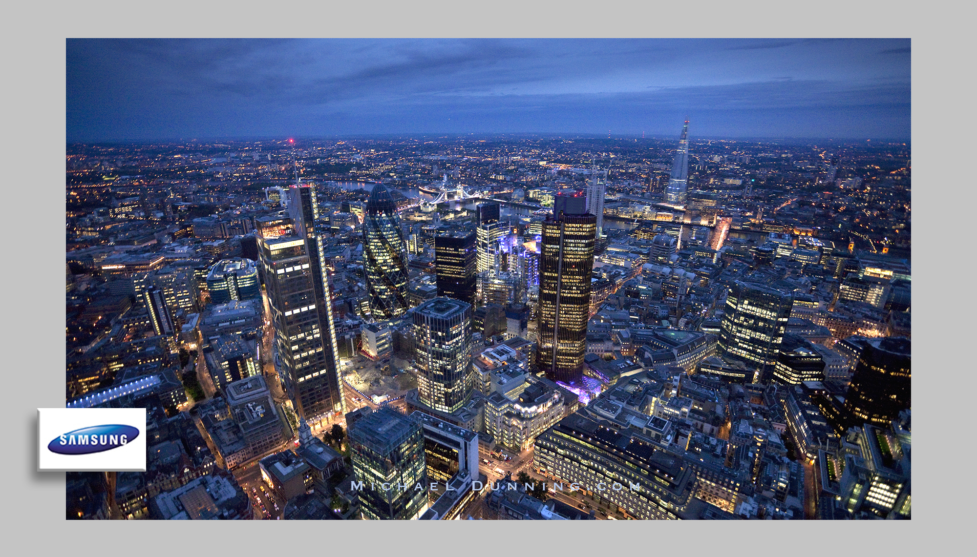 London at dusk for launch of Samsung low light camera