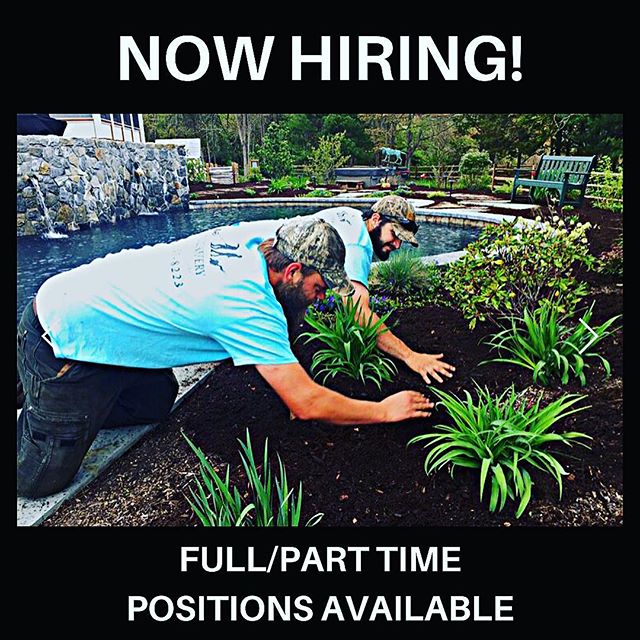 NOW HIRING!
.
We are seeking full/part time employees to continuously help grow our business and provide excellent service to our customers. Landscape experience is a plus but not required, must have form of transportation and be at least 18 years of