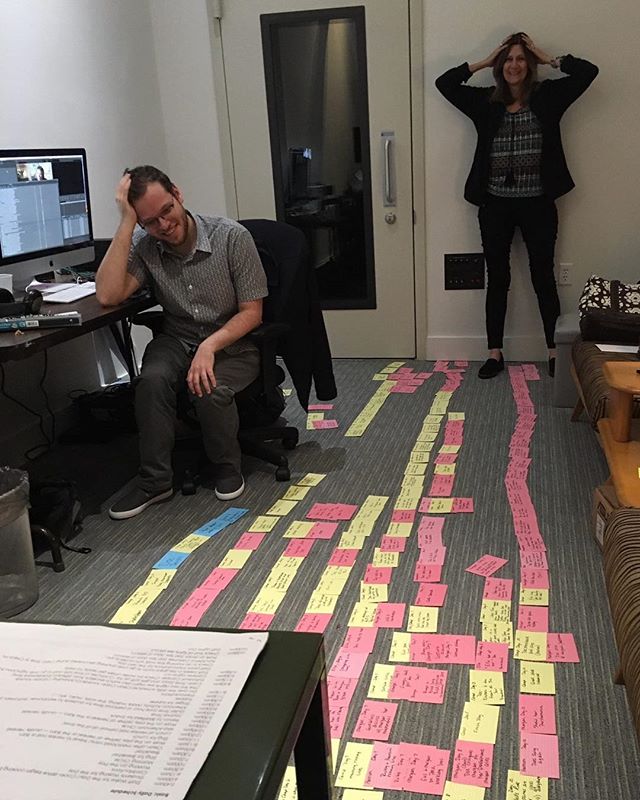 Some behind the scenes of our editor, Sandra Adair, and assistant editor, Nathan Berkowitz! We are so grateful for all of their hard work! ❤️ #shakespeare #winedaledoc #shakespeareatwinedale