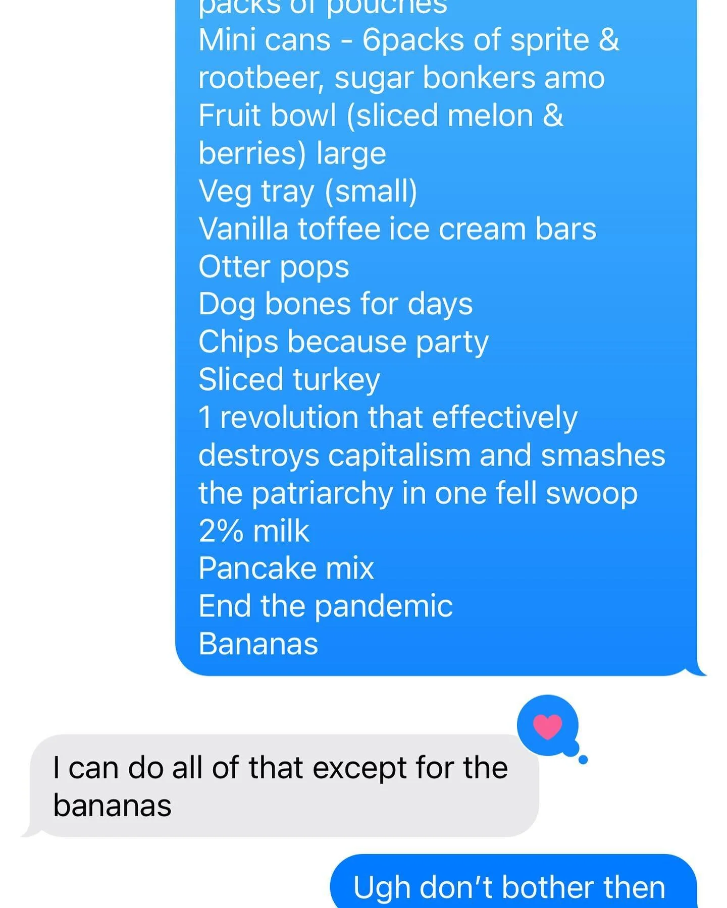 Phoning in a pretty basic grocery list to @ichihahn and this is what he says&hellip;