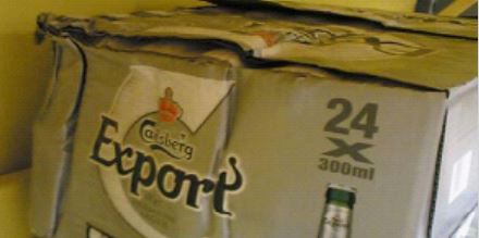 BEFORE: The boxes at Carlsberg were packed in such a way that caused moisture to build up rapidly, resulting in this dramatic damage.