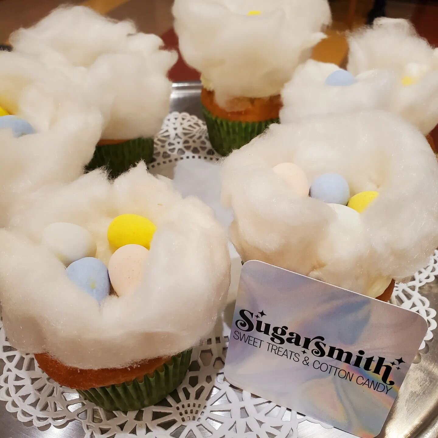 This past week I had the opportunity to bring a special Easter treat to @agrace_wisconsin. I volunteer one day a week in their cafe and love to help bring fun new ideas, whether it's a seasonal coffee drink special or, in this case cotton candy cupca