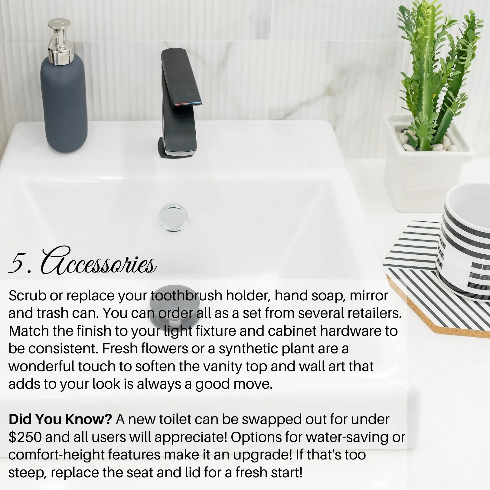 6. Do a quick clean You've probably stocked up on Clorox wipes and paper towels, so put them to quick use on your vanity.%22Edit your countertops first, to eliminate clutter and make the surface easier to clean,%22 says .jpg