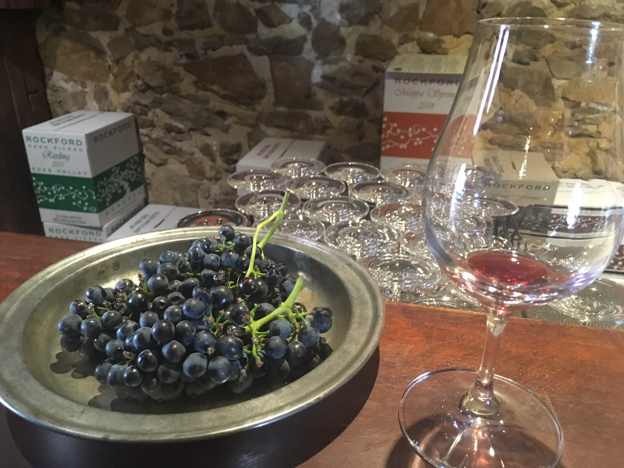 Rockford Winery - I actually got to the try the Shiraz grapes!