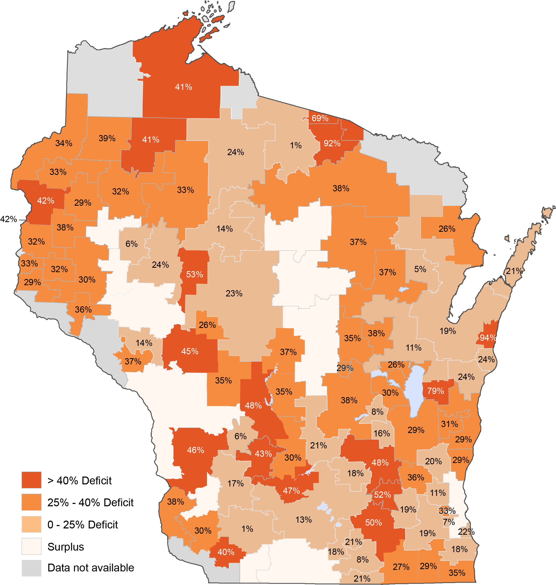 WCMEW Projected PCP Deficits, 2035, Percentage of Unmet Need.png