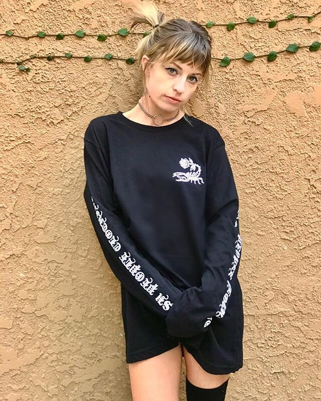 The BLACK Scorpion Long Sleeve has dropped! Unisex and cozy AF ⚡️🖤