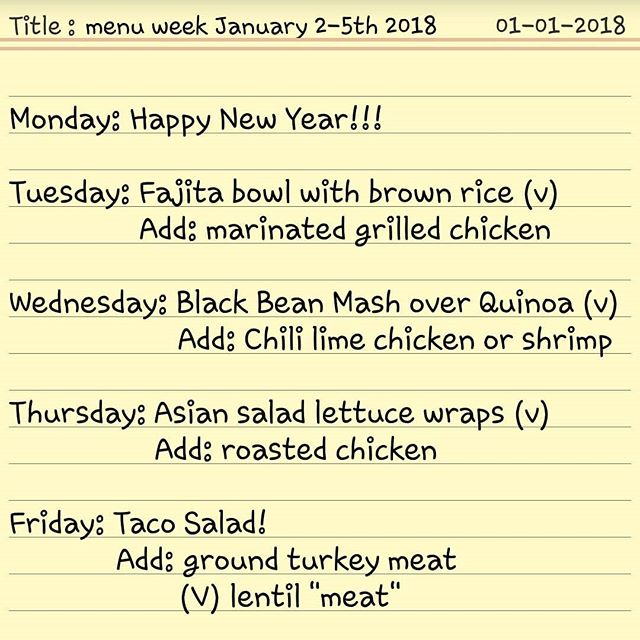 Check out our daily vegan options! #kitchen8mealprep #itsalifestyle #menufortheweek #k8c #cleaneats #setyourselfupright #investinyourself #eatingoodhealthandtrain #itswhatforlunch