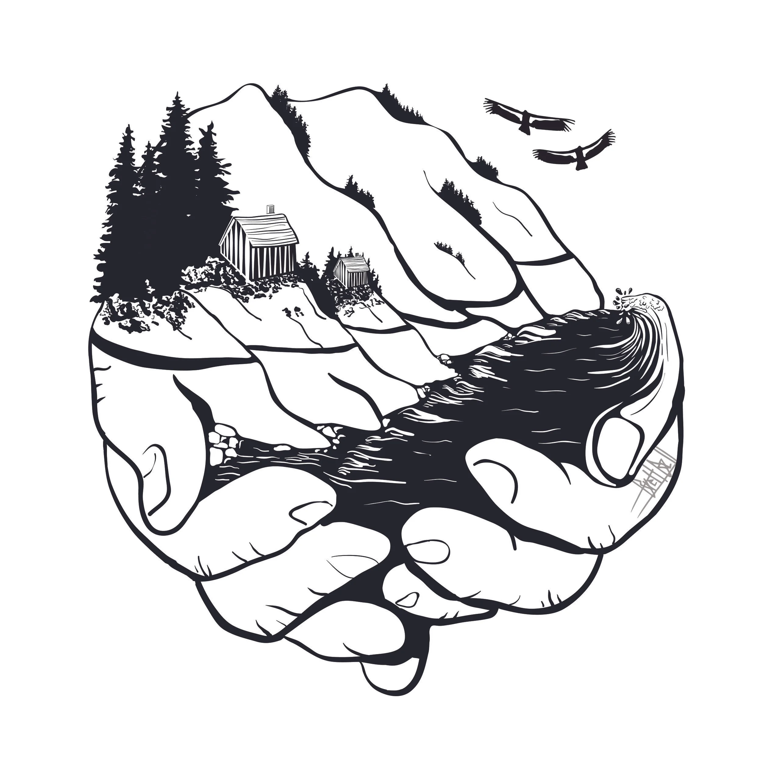 Big Sur digital blockprint
