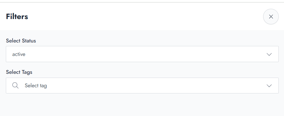 Shop Products page filters