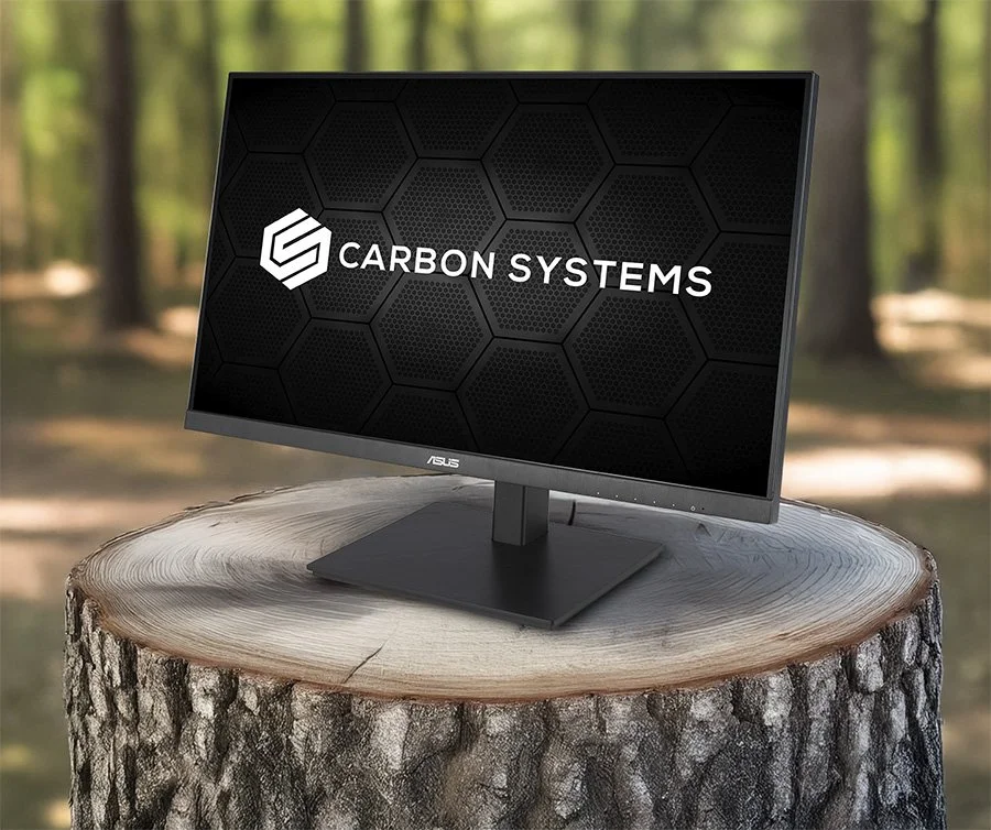 ASUS monitor on a wooden surface