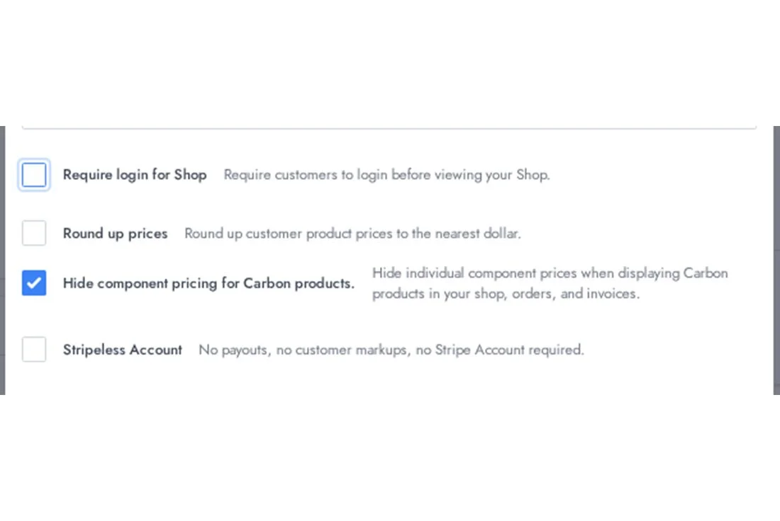Customer pricing visibility settings