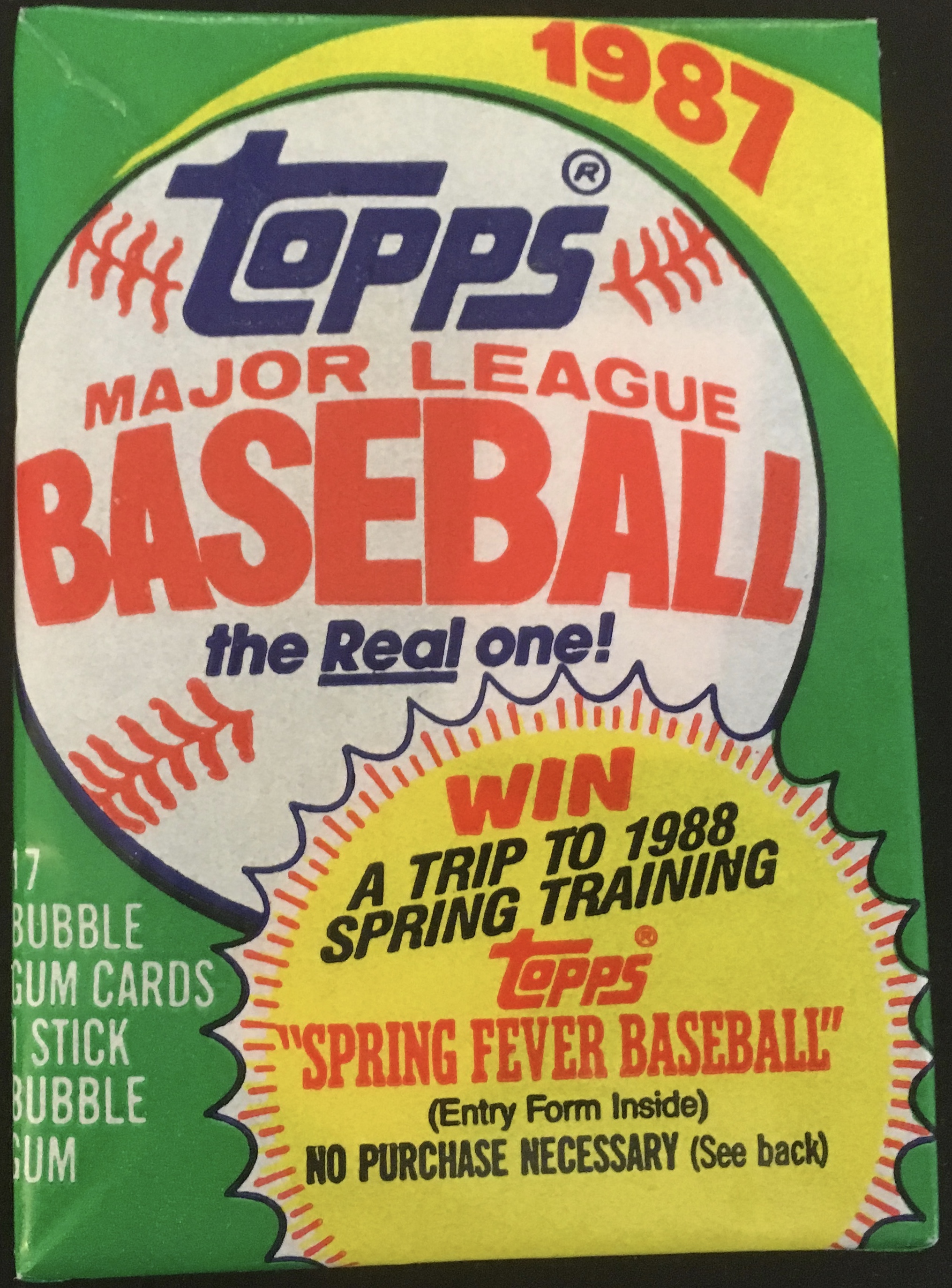 1987 Topps sealed waxgum 17 cards pack quality checked and endorsed