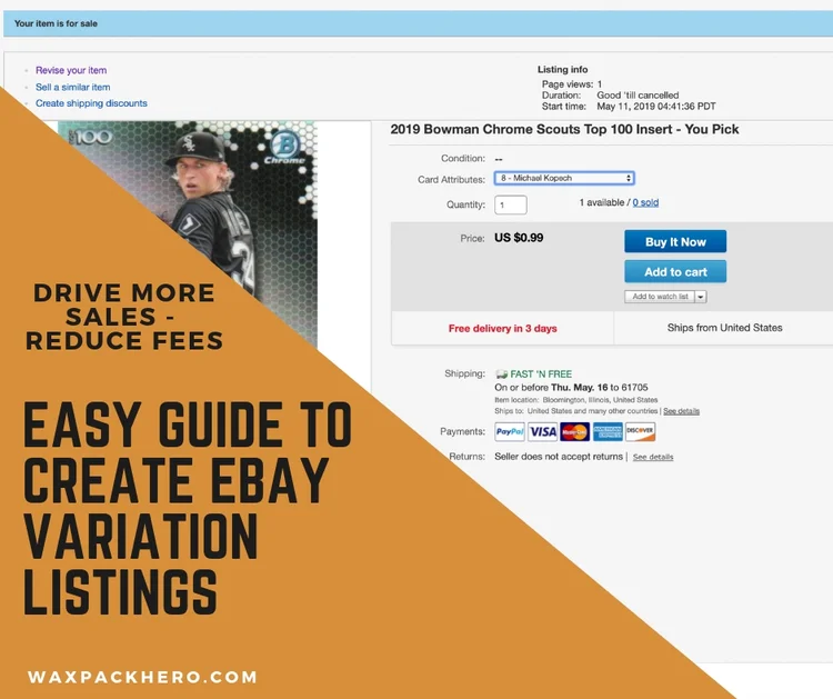 Simple Guide To Creating An Ebay Variation Listing Waxpackhero