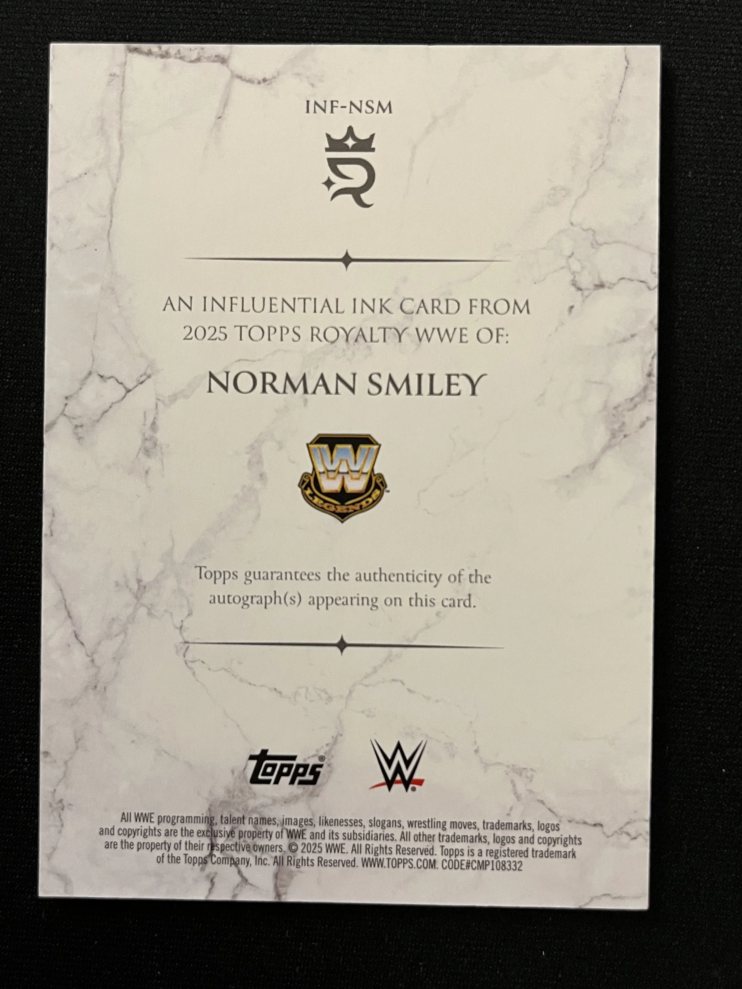 2025 Topps Royalty #INF-NSM /99 - back